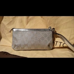 COPY - Authentic Silver Gucci Wristlet